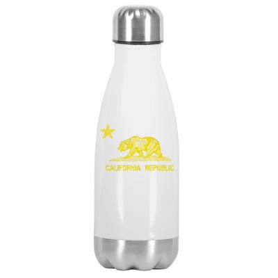 Golden California Republic Bear Flag Stainless Steel Insulated Water Bottle