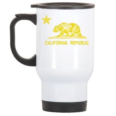 Golden California Republic Bear Flag Stainless Steel Travel Mug