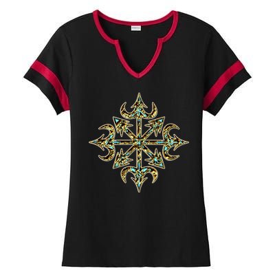 Golden Chaos Star Ladies Halftime Notch Neck Tee