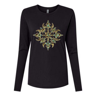 Golden Chaos Star Womens Cotton Relaxed Long Sleeve T-Shirt