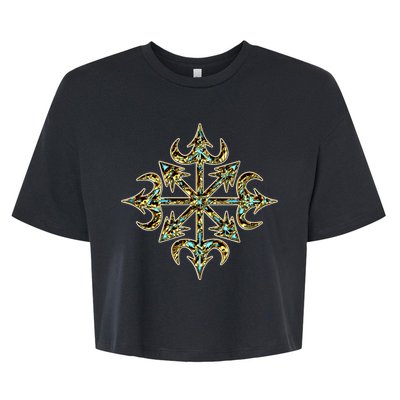 Golden Chaos Star Bella+Canvas Jersey Crop Tee