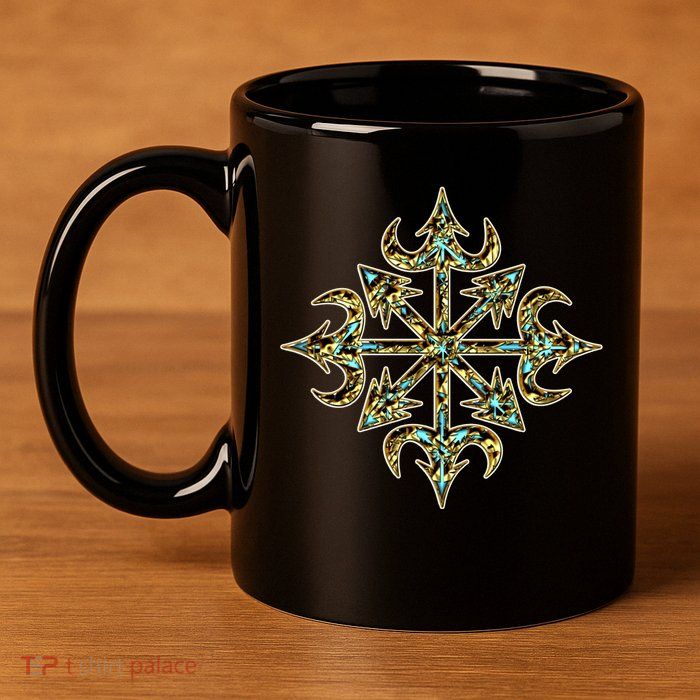 Golden Chaos Star 11oz C Handle Ceramic Mug