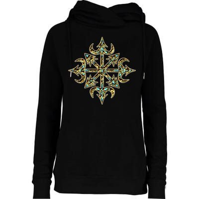 Golden Chaos Star Womens Funnel Neck Pullover Hood