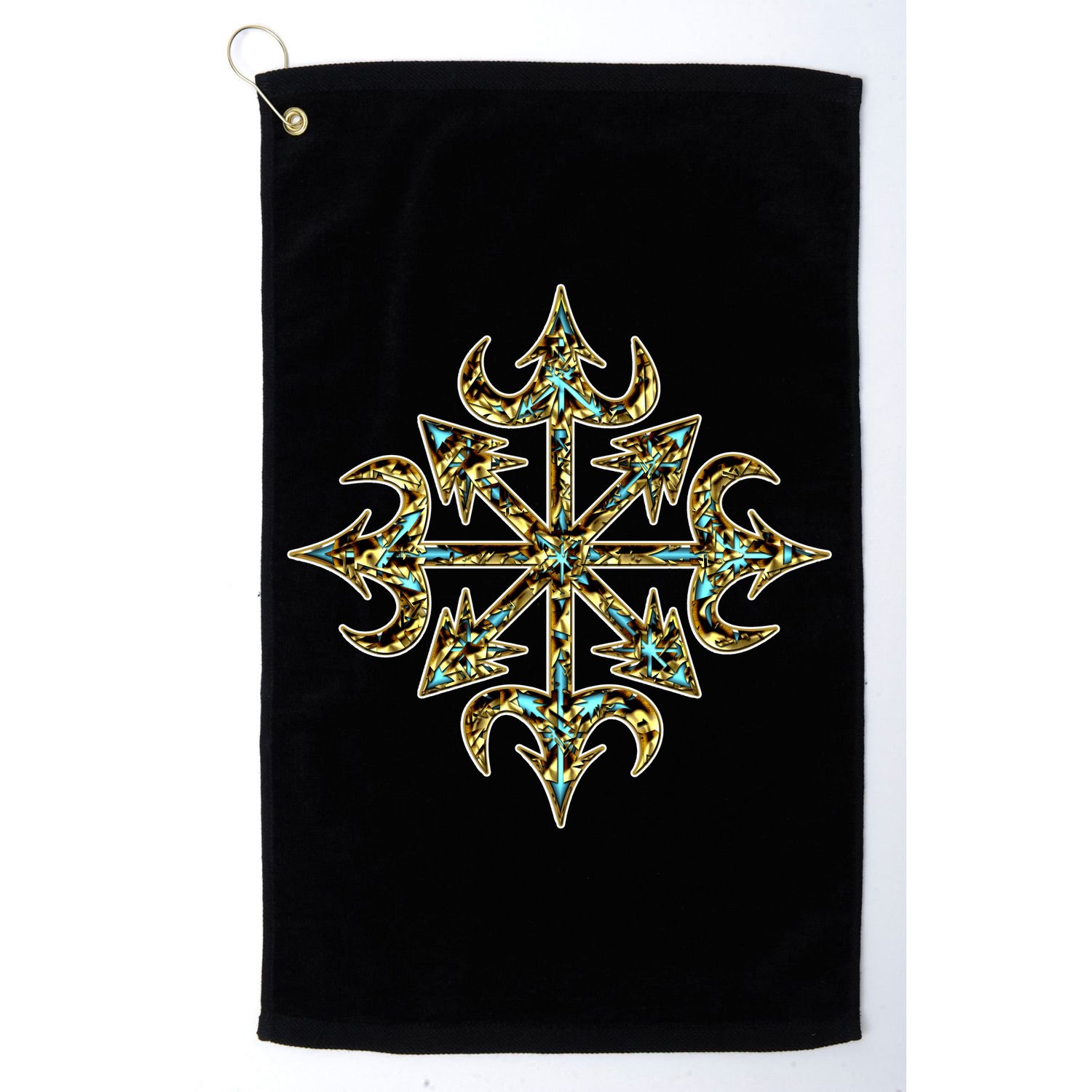 Golden Chaos Star Golf Towel
