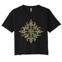 Golden Chaos Star Women's Crop Top Tee