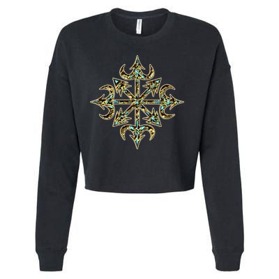 Golden Chaos Star Cropped Pullover Crew