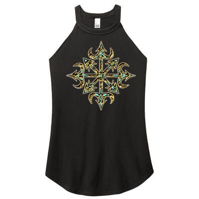 Golden Chaos Star Women's Perfect Tri Rocker Tank