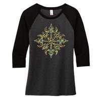 Golden Chaos Star Women's Tri-Blend 3/4-Sleeve Raglan Shirt