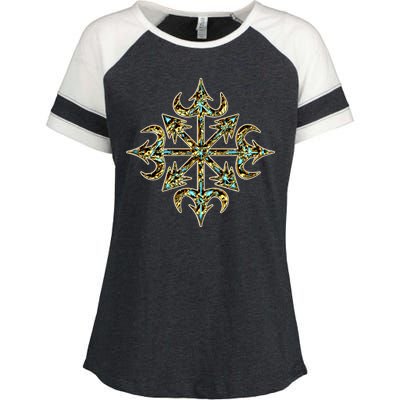 Golden Chaos Star Enza Ladies Jersey Colorblock Tee