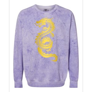 Golden Chinese Dragon Colorblast Crewneck Sweatshirt