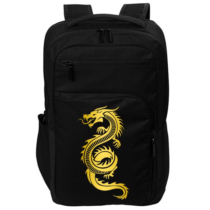Golden Chinese Dragon Impact Tech Backpack