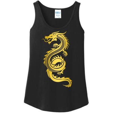 Golden Chinese Dragon Ladies Essential Tank