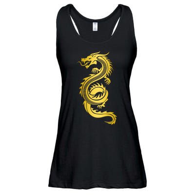 Golden Chinese Dragon Ladies Essential Flowy Tank