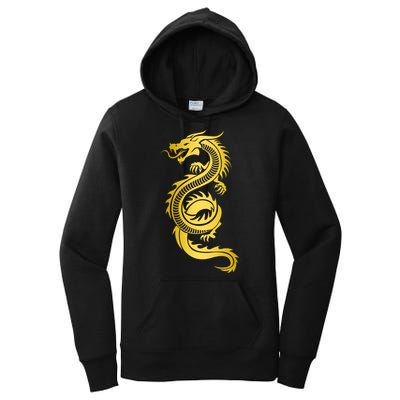 Golden Chinese Dragon Women's Pullover Hoodie