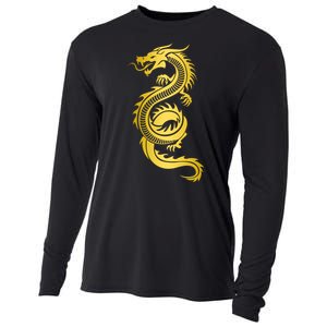 Golden Chinese Dragon Cooling Performance Long Sleeve Crew