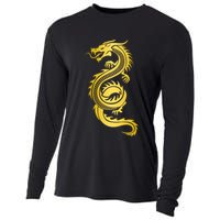 Golden Chinese Dragon Cooling Performance Long Sleeve Crew
