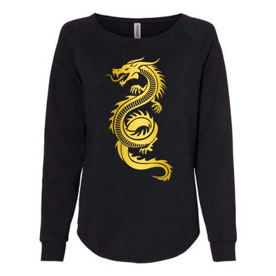 Golden Chinese Dragon Womens California Wash Sweatshirt