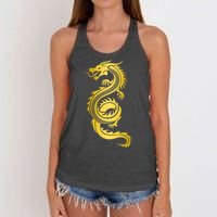 Golden Chinese Dragon Women's Knotted Racerback Tank