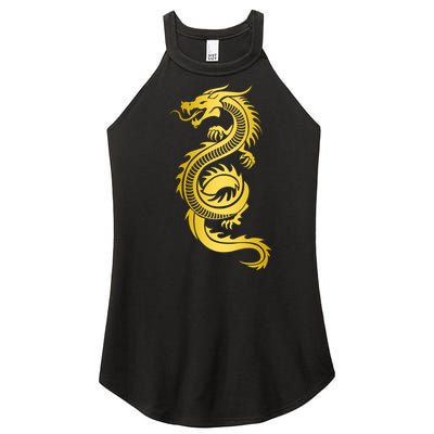 Golden Chinese Dragon Women's Perfect Tri Rocker Tank