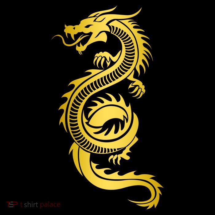 Golden Chinese Dragon Womens T-Shirt