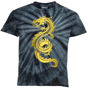 Golden Chinese Dragon Kids Tie-Dye T-Shirt