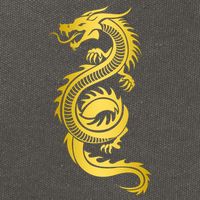 Golden Chinese Dragon Cotton Canvas Backpack