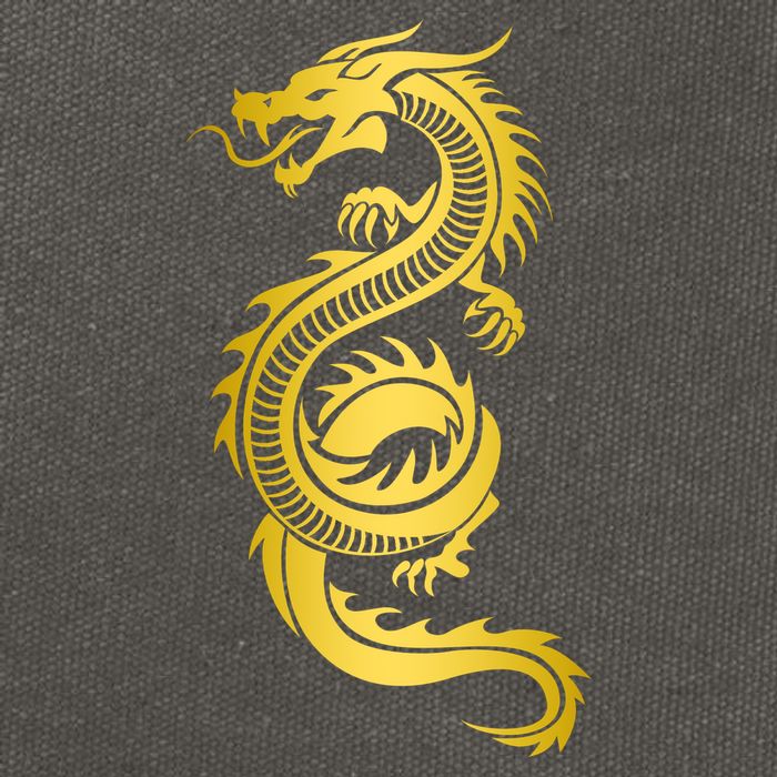 Golden Chinese Dragon Cotton Canvas Backpack