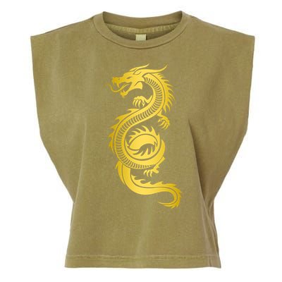 Golden Chinese Dragon Garment-Dyed Women's Muscle Tee