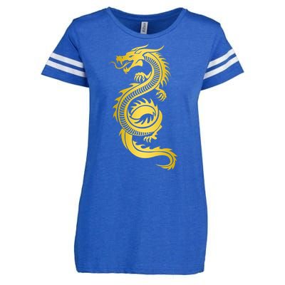 Golden Chinese Dragon Enza Ladies Jersey Football T-Shirt