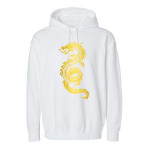 Golden Chinese Dragon Garment-Dyed Fleece Hoodie