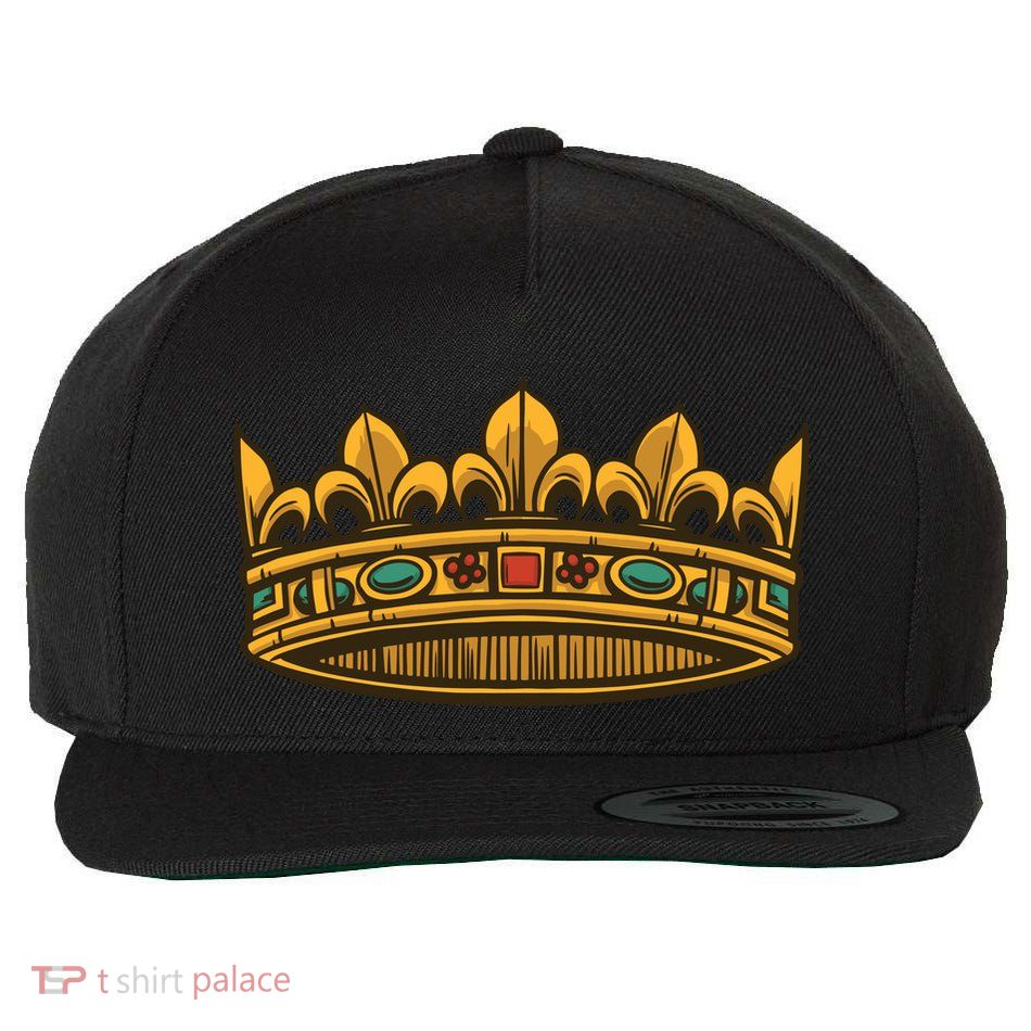 Golden Crown Wool Snapback Cap