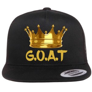 Golden Crown GOAT Great Of All Time Limited Edition Flat Bill Trucker Hat