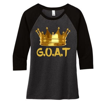 Golden Crown GOAT Great Of All Time Limited Edition Women's Tri-Blend 3/4-Sleeve Raglan Shirt