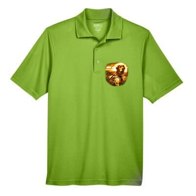 Golden Hunter Retriever Dog Men's Origin Performance Piqué Polo