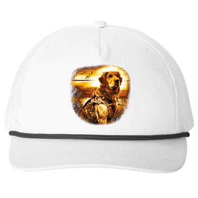 Golden Hunter Retriever Dog Snapback Five-Panel Rope Hat