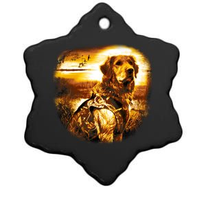 Golden Hunter Retriever Dog Ceramic Star Ornament