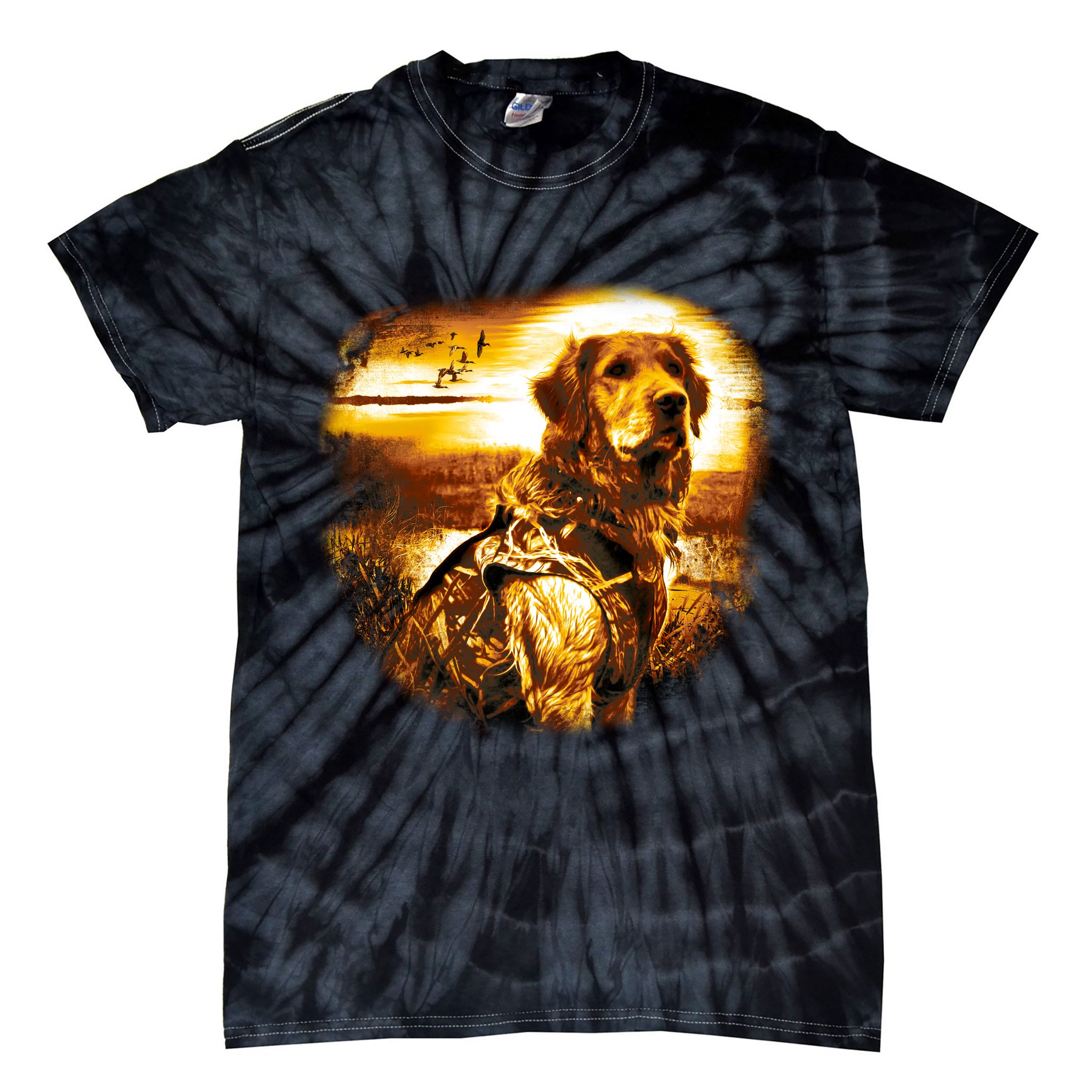 Golden Hunter Retriever Dog Tie-Dye T-Shirt