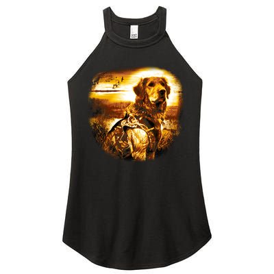 Golden Hunter Retriever Dog Women's Perfect Tri Rocker Tank