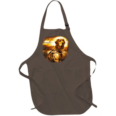 Golden Hunter Retriever Dog Full-Length Apron With Pockets