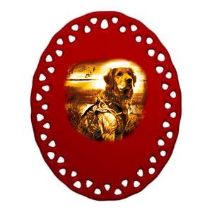 Golden Hunter Retriever Dog Ceramic Oval Ornament