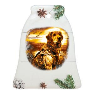 Golden Hunter Retriever Dog Ceramic Bell Ornament