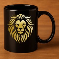 Golden King Lion 11oz C Handle Ceramic Mug