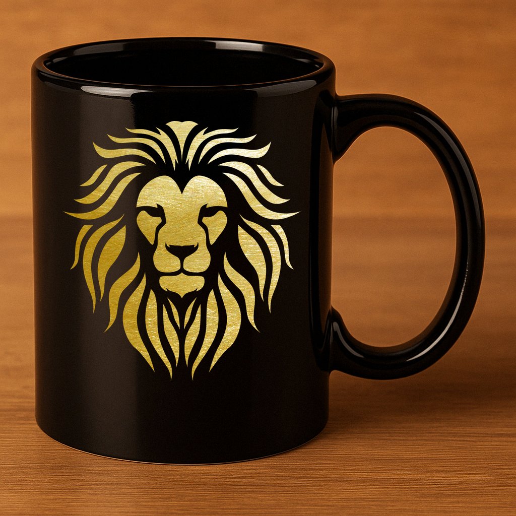 Golden King Lion 11oz C Handle Ceramic Mug