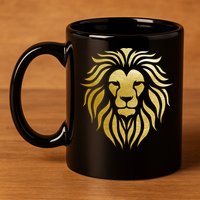 Golden King Lion 11oz C Handle Ceramic Mug