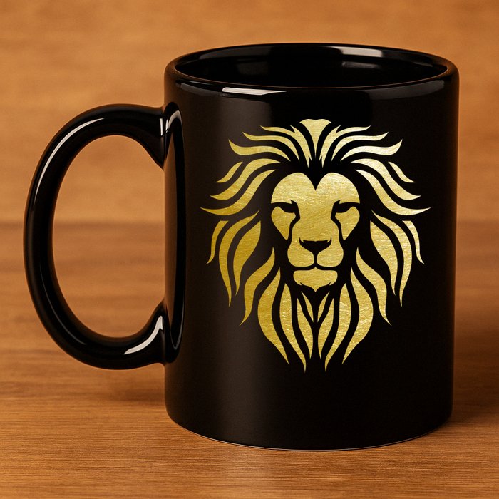 Golden King Lion 11oz C Handle Ceramic Mug
