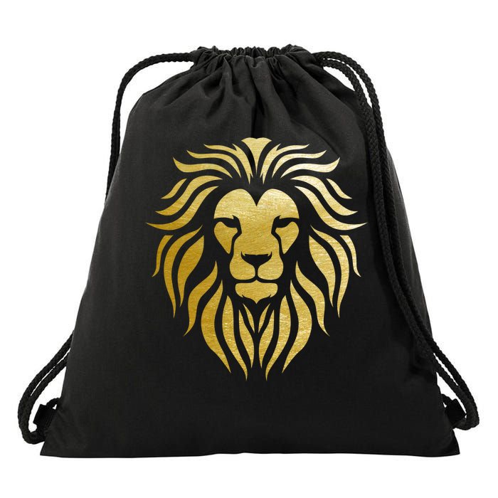 Golden King Lion Drawstring Bag