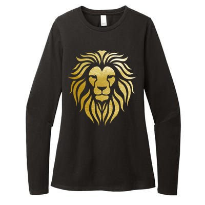 Golden King Lion Womens CVC Long Sleeve Shirt