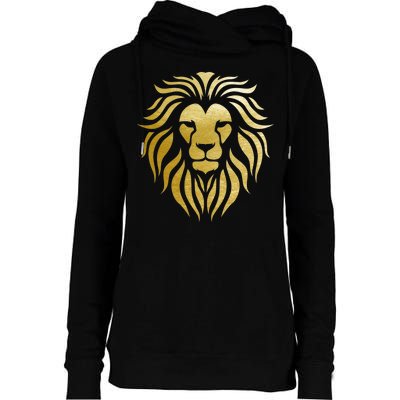 Golden King Lion Womens Funnel Neck Pullover Hood