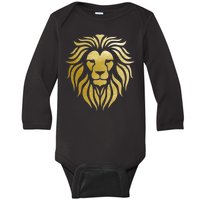 Golden King Lion Baby Long Sleeve Bodysuit