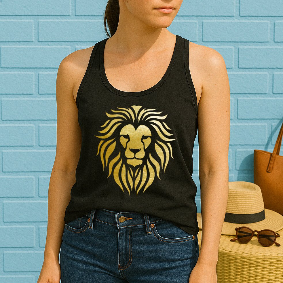 Golden King Lion Womens Tank Top